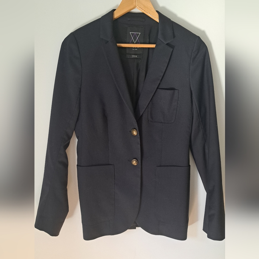 Talula Women's Elegant Black Blazer with Gold Buttons